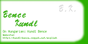 bence kundl business card